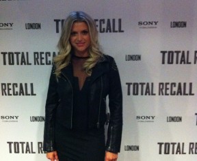 Total Recall premiere in Motel body con & Topshop biker jacket
